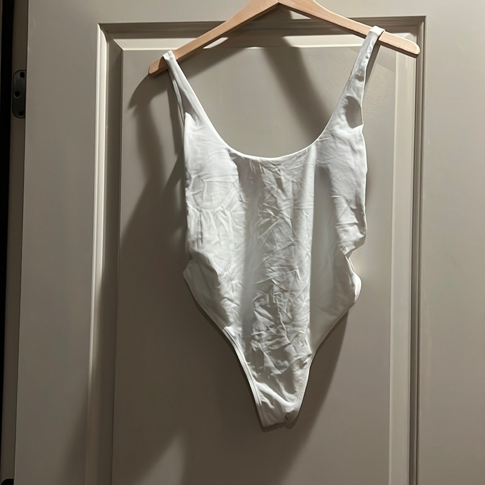 One piece white swimsuit
